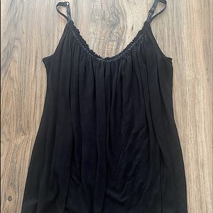 loose, black tank top